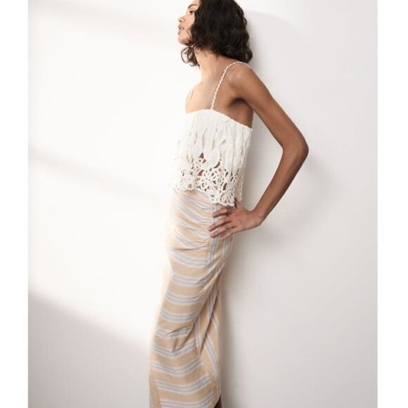 ZARA DRAPED STRIPED SKIRT NEW - Picture 7 of 10